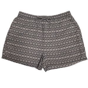 Garnet Hill Shorts Aztec Tencel Taupe Geometric Boho Elastic Waist Pockets 4